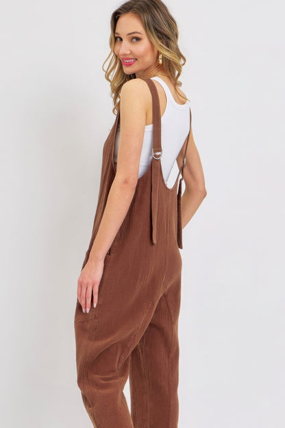 Mineral Washed Summer Jumpsuit - All Season Fashion