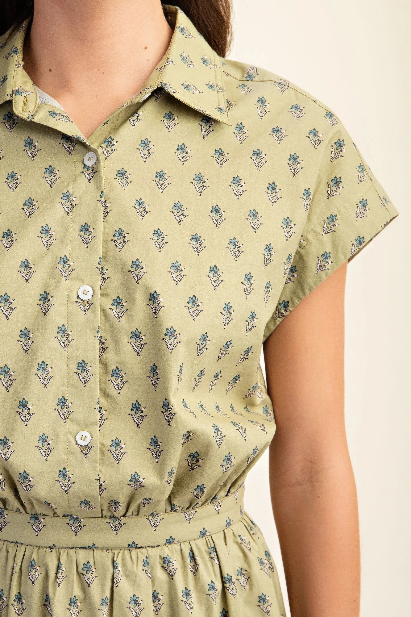 Printed drop shoulder cropped shirt - All Season Fashion