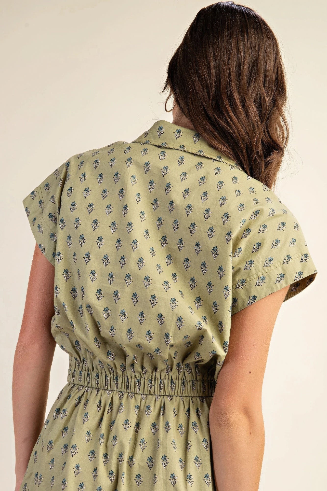 Printed drop shoulder cropped shirt - All Season Fashion