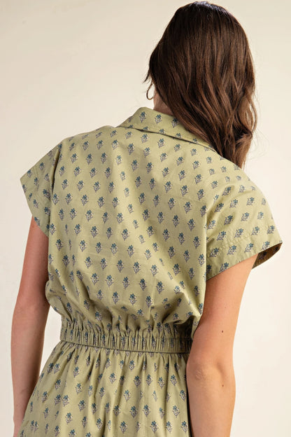 Printed drop shoulder cropped shirt - All Season Fashion