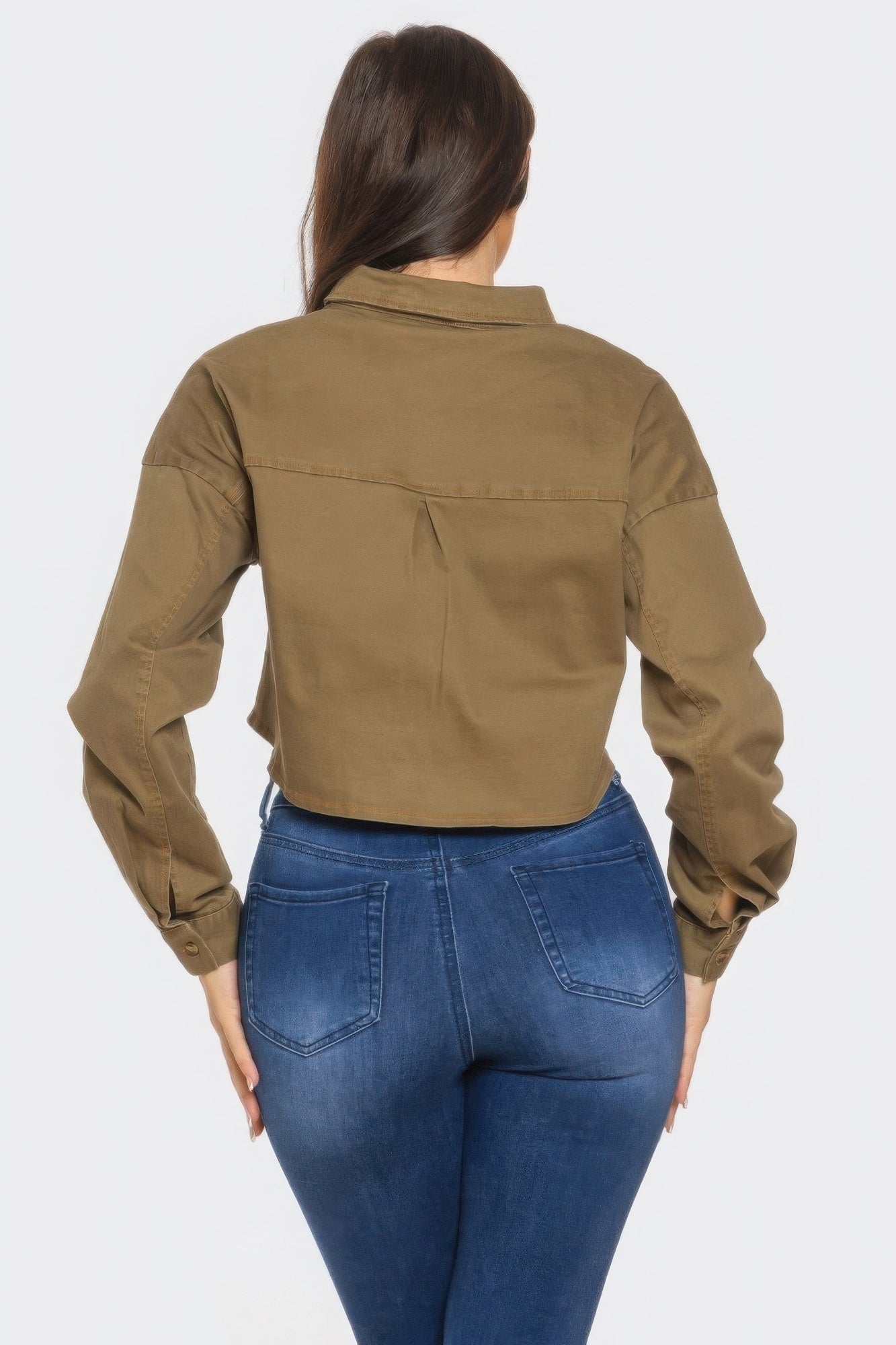 Bling Denim Button Down Shirt - All Season Fashion