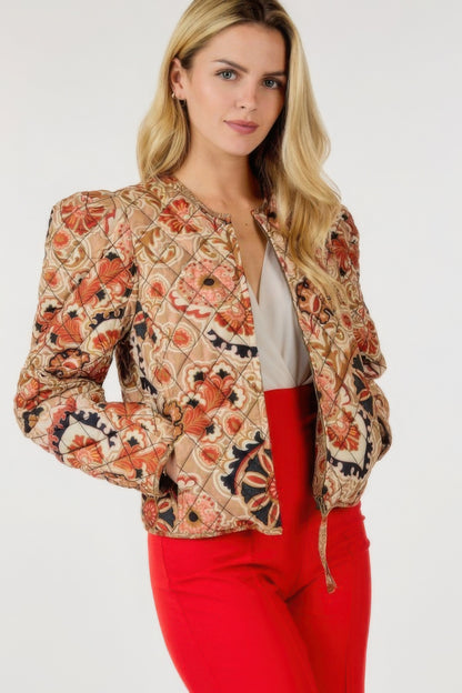 Zip Up Multi-print Jacket - All Season Fashion