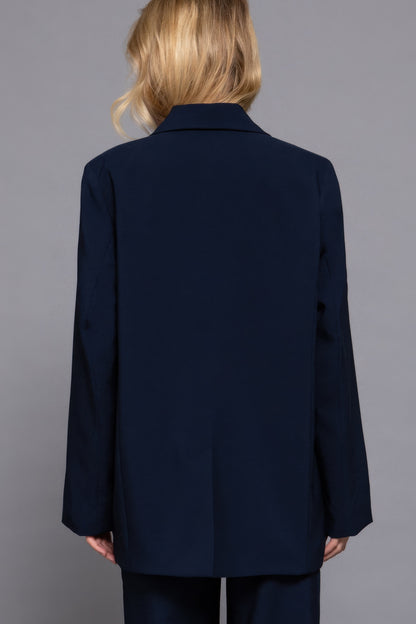 Long slv front button closure blazer - All Season Fashion