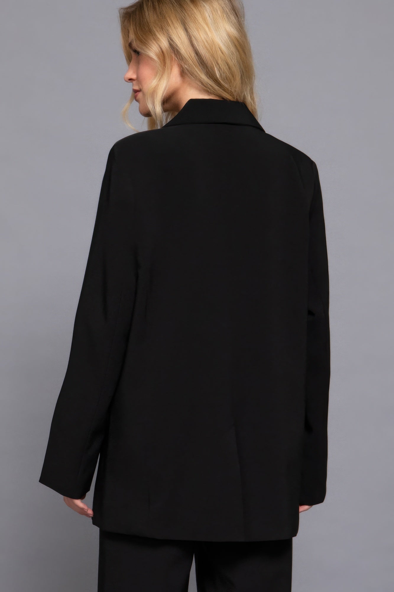 Long slv front button closure blazer - All Season Fashion