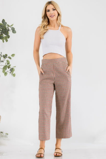 Gingham High Waist Pants - All Season Fashion