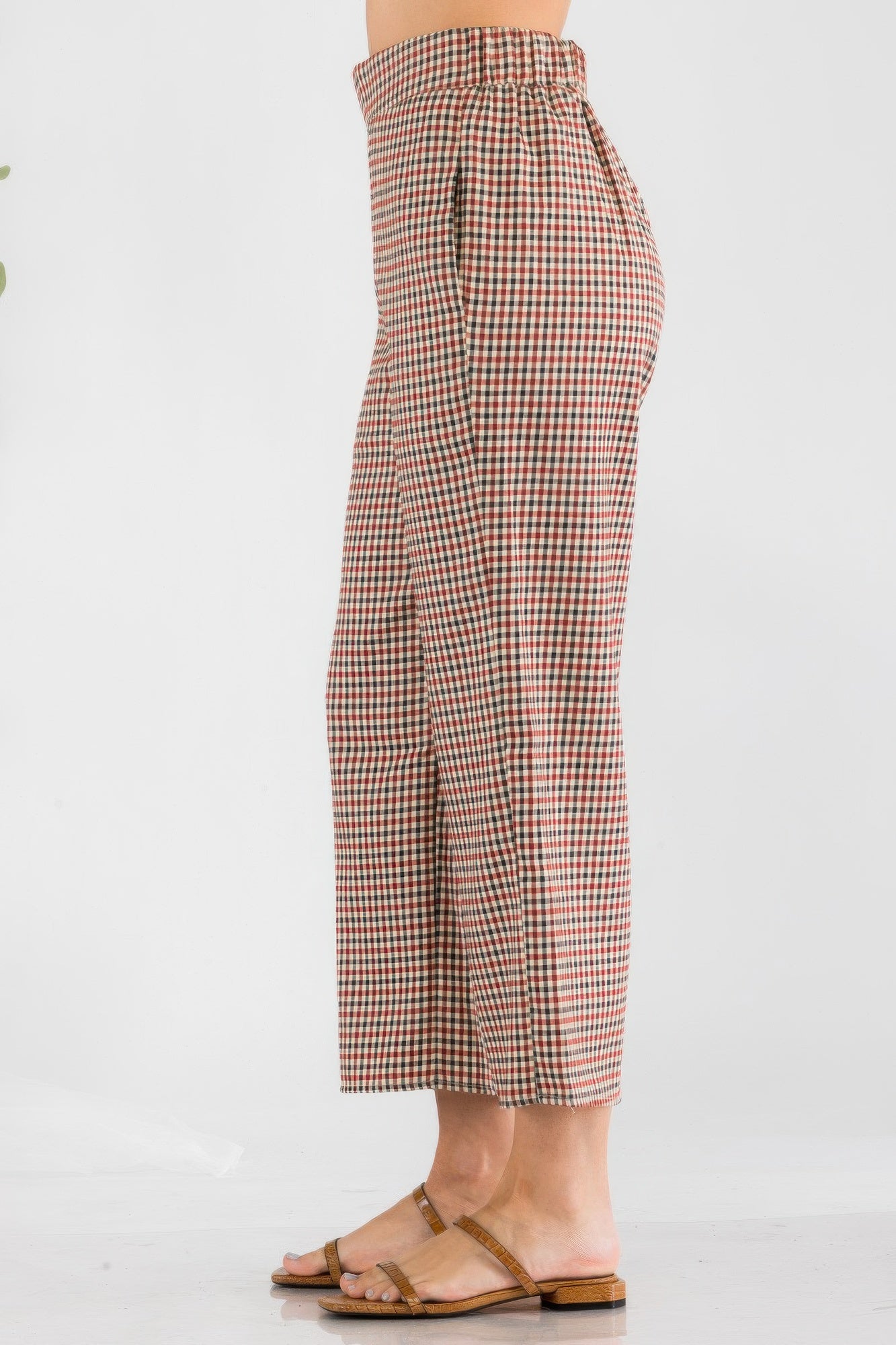 Gingham High Waist Pants - All Season Fashion