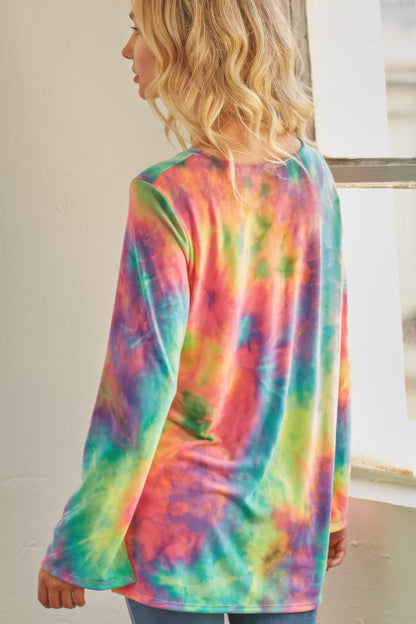 Tie-dye Cage Hi-low Top - All Season Fashion