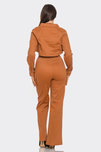 Crop Jacket 3pcs Set - All Season Fashion