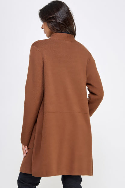 Basic Soft Long Line Open Front Sweater Cardigan - All Season Fashion