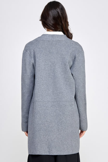 Basic Soft Long Line Open Front Sweater Cardigan - All Season Fashion