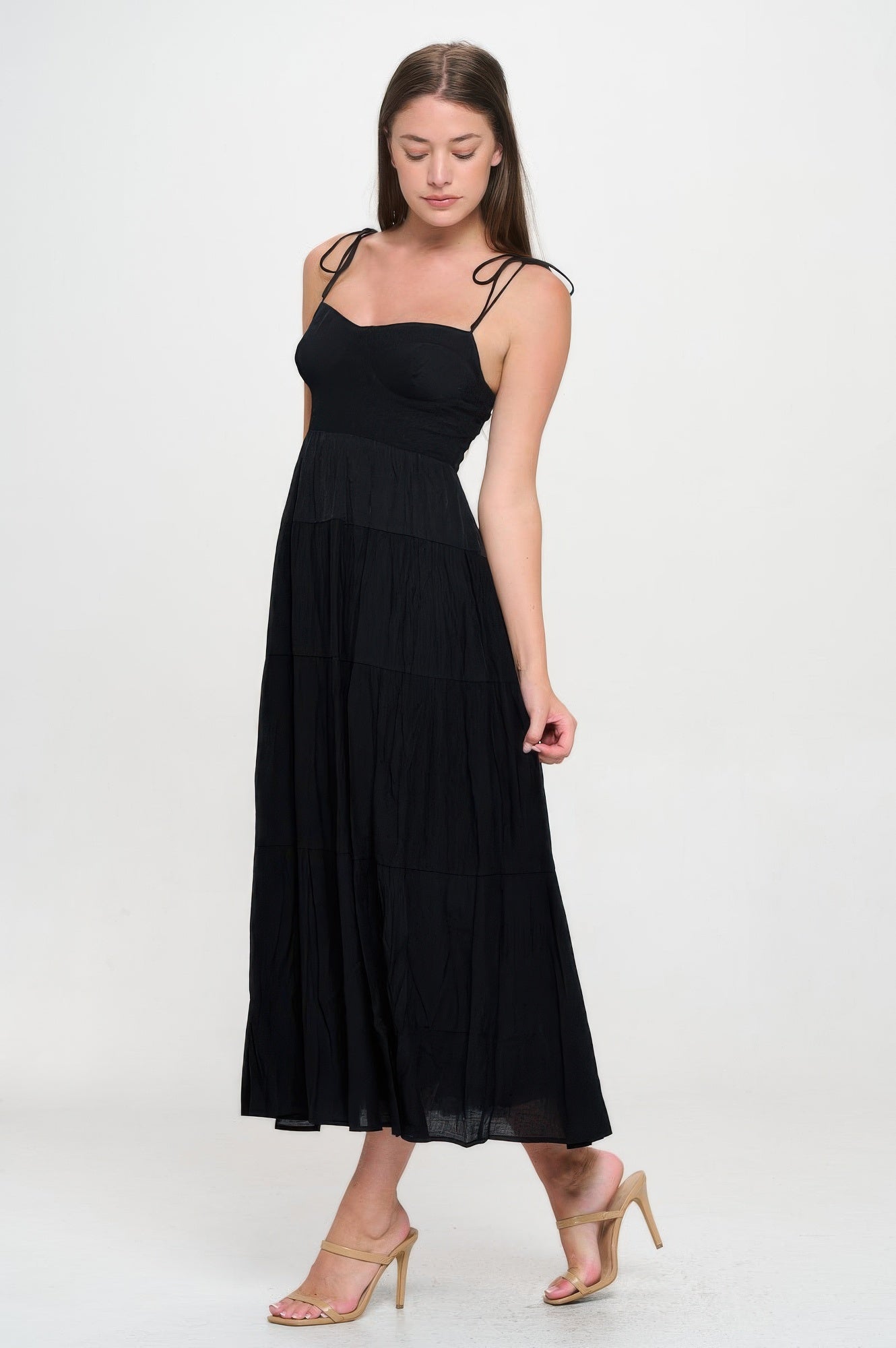 Solid Smocked Ruffle Maxi Dress - All Season Fashion