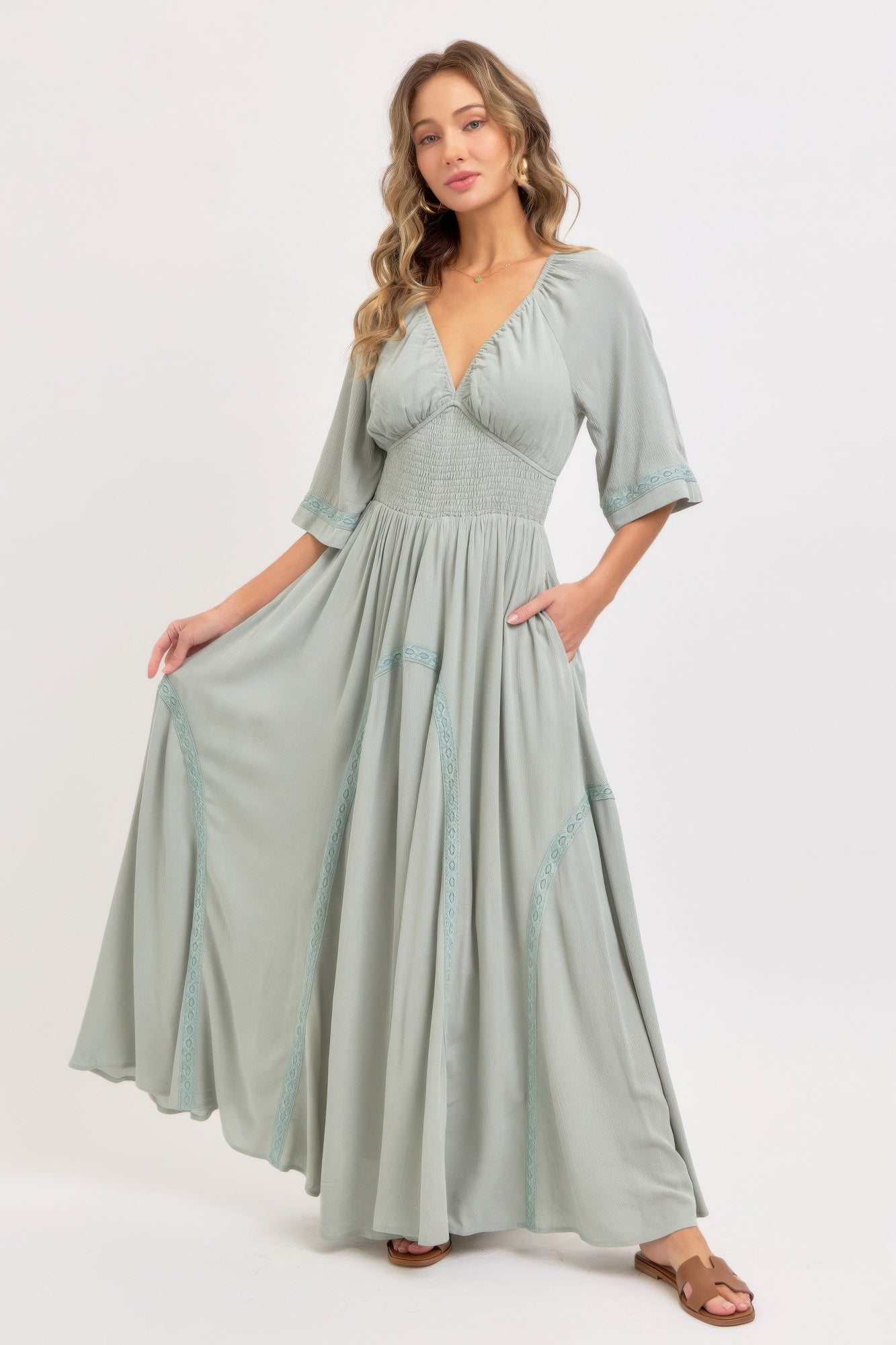 Romantic Flowy Maxi Dress - All Season Fashion