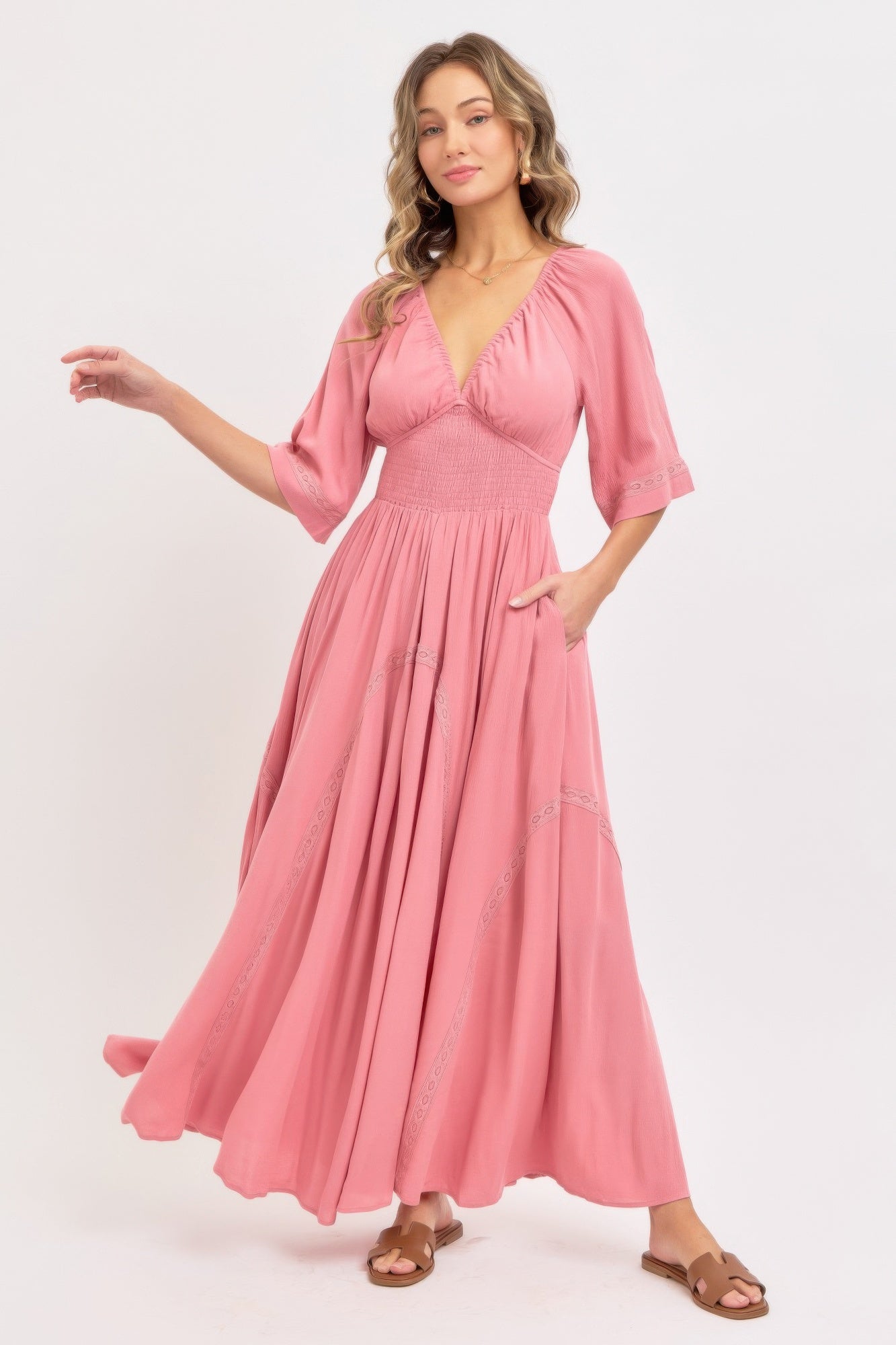 Romantic Flowy Maxi Dress - All Season Fashion