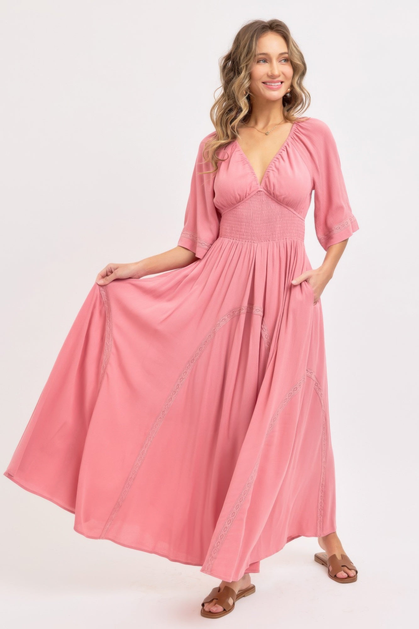 Romantic Flowy Maxi Dress - All Season Fashion