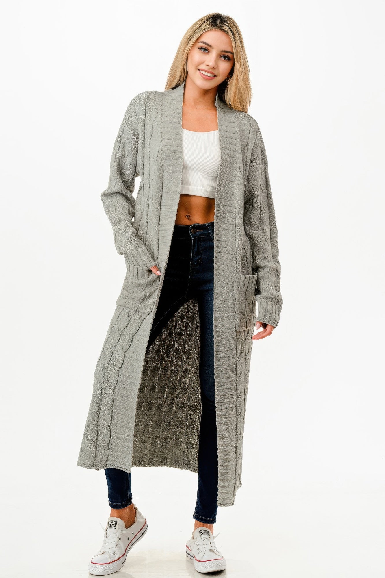 Cable Sweater Long Cardigan - All Season Fashion