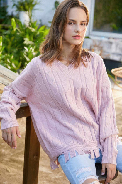 Solid Knit Sweater - All Season Fashion