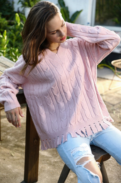 Solid Knit Sweater - All Season Fashion