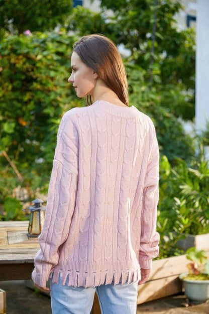 Solid Knit Sweater - All Season Fashion