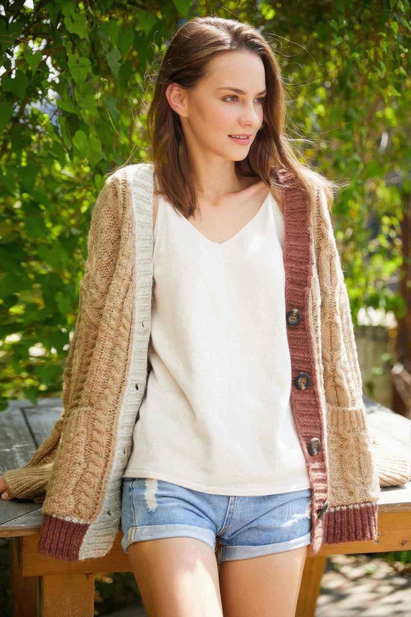 Knit Color Block Cardigan - All Season Fashion