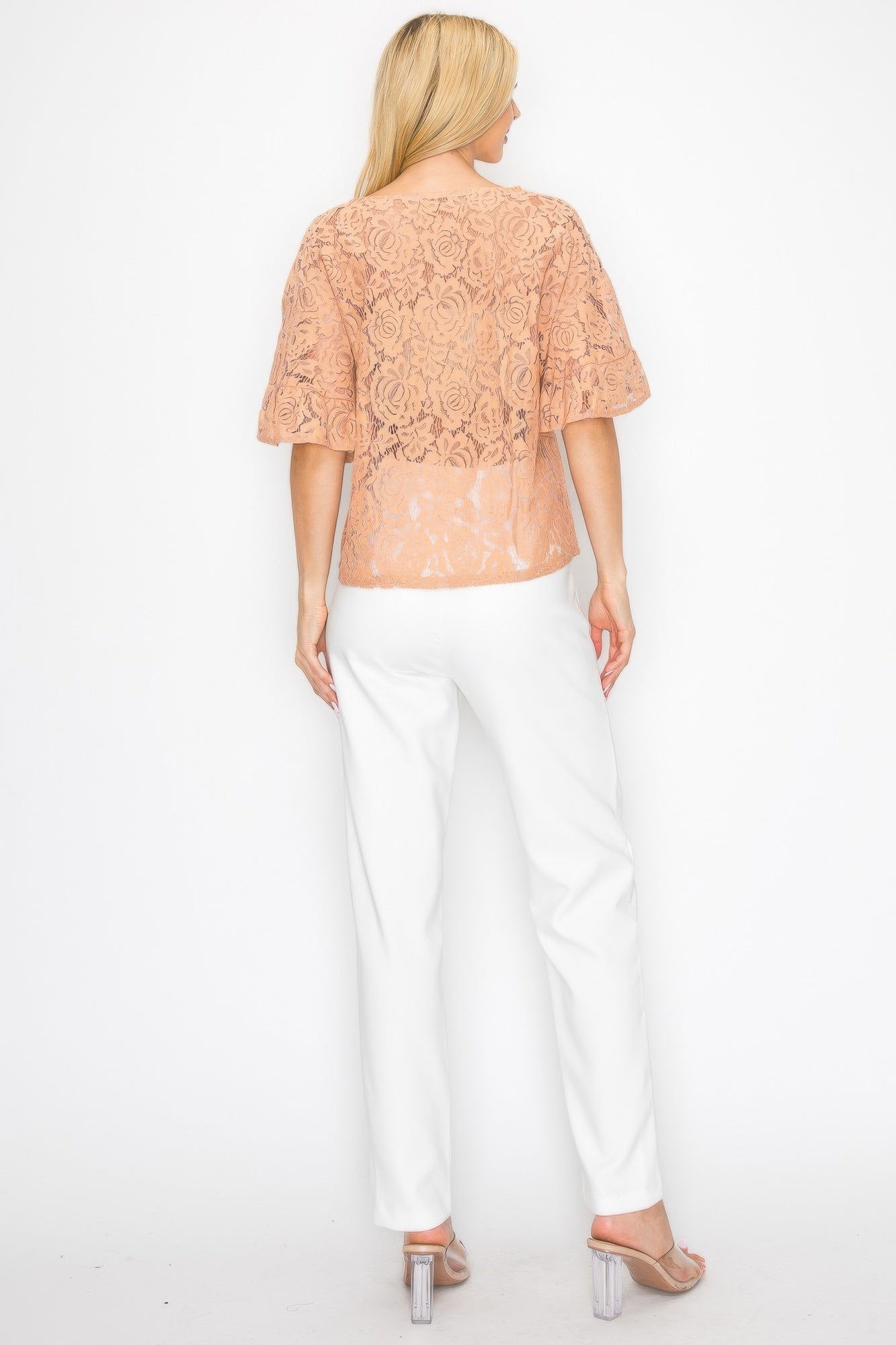 Floral Embroidered Crochet Lace Boxy Blouse Top - All Season Fashion