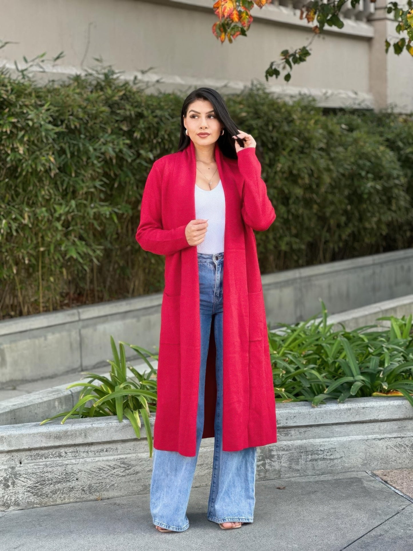 Clover Fine Knit Midi Cardi Cardigan With Pockets - All Season Fashion