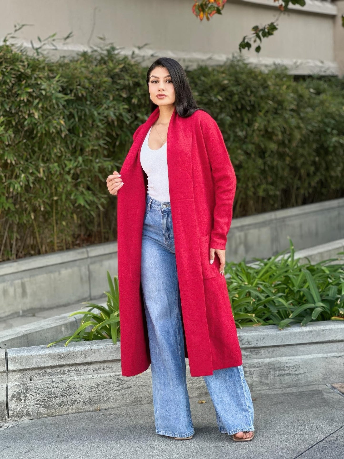Clover Fine Knit Midi Cardi Cardigan With Pockets - All Season Fashion