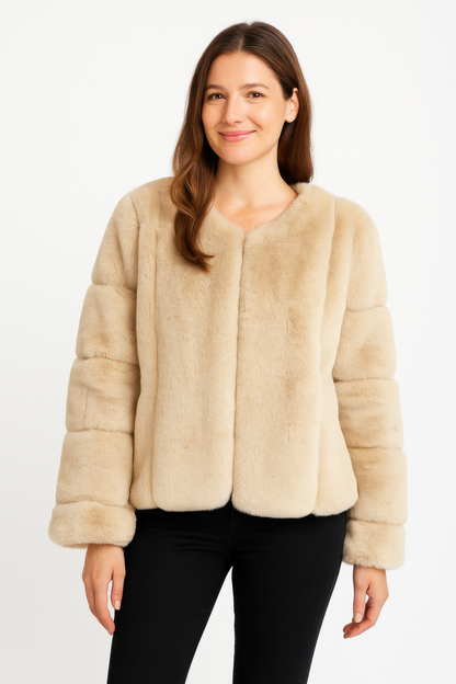 Faux Fur Trim Cape - All Season Fashion