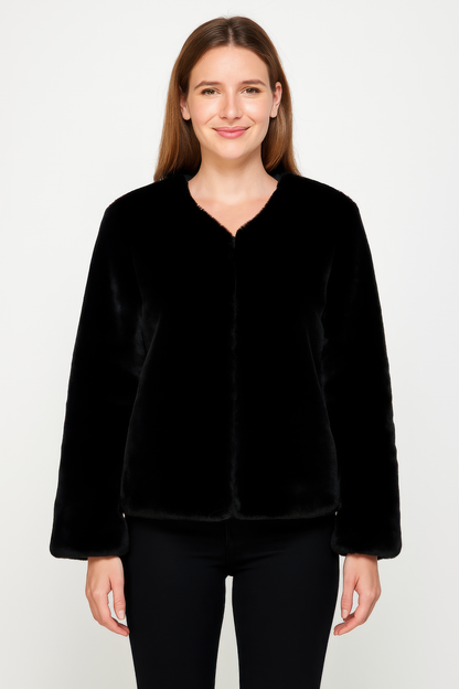 Faux Fur Trim Cape - All Season Fashion