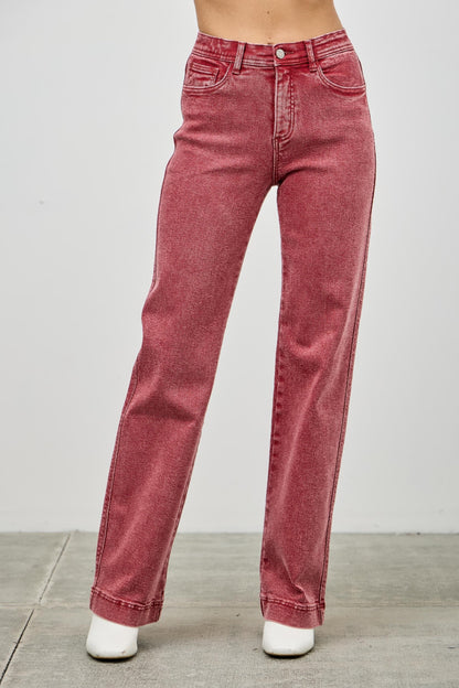 High Rise Slim Wide Straight - All Season Fashion