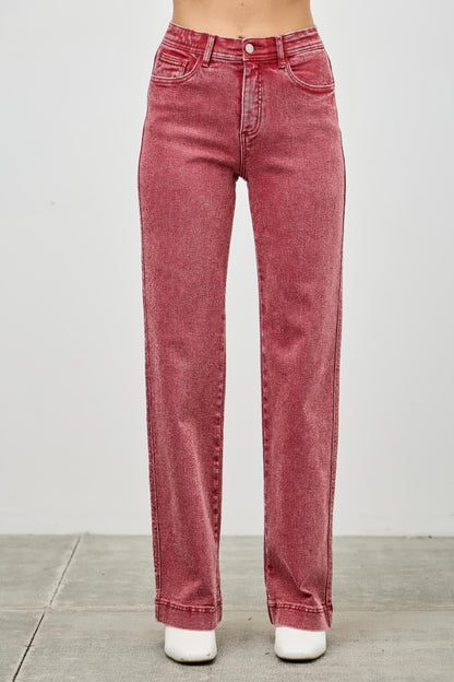High Rise Slim Wide Straight - All Season Fashion