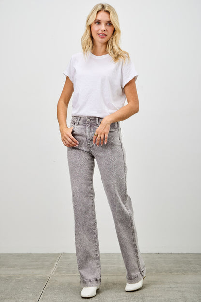 High Rise Slim Wide Straight - All Season Fashion
