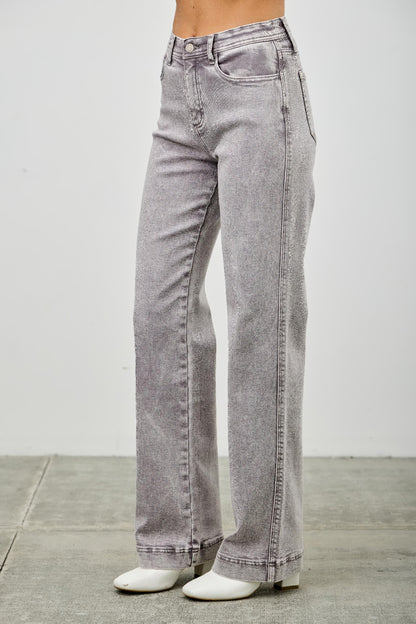 High Rise Slim Wide Straight - All Season Fashion