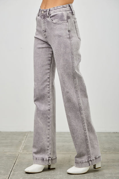 High Rise Slim Wide Straight - All Season Fashion