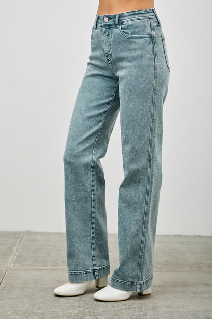 High Rise Slim Wide Straight - All Season Fashion