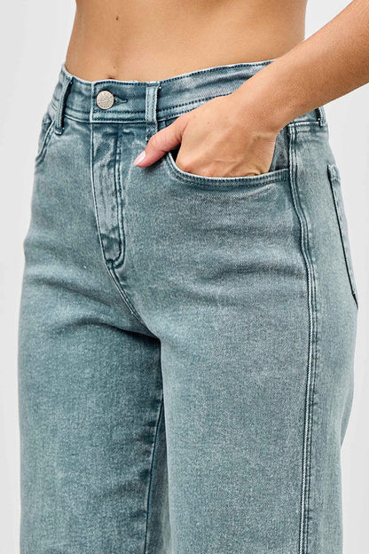 High Rise Slim Wide Straight - All Season Fashion