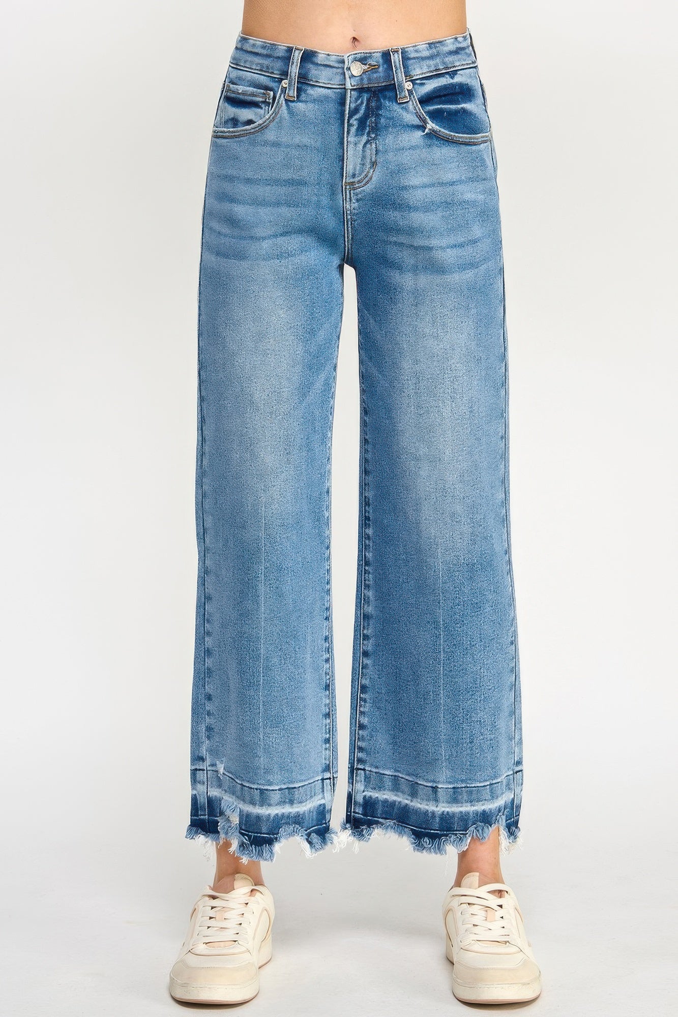 Tummy Control High Rise Crop Wide W/ Released Hem - All Season Fashion