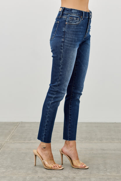 High Rise Ankle Skinny With Button Fly - All Season Fashion
