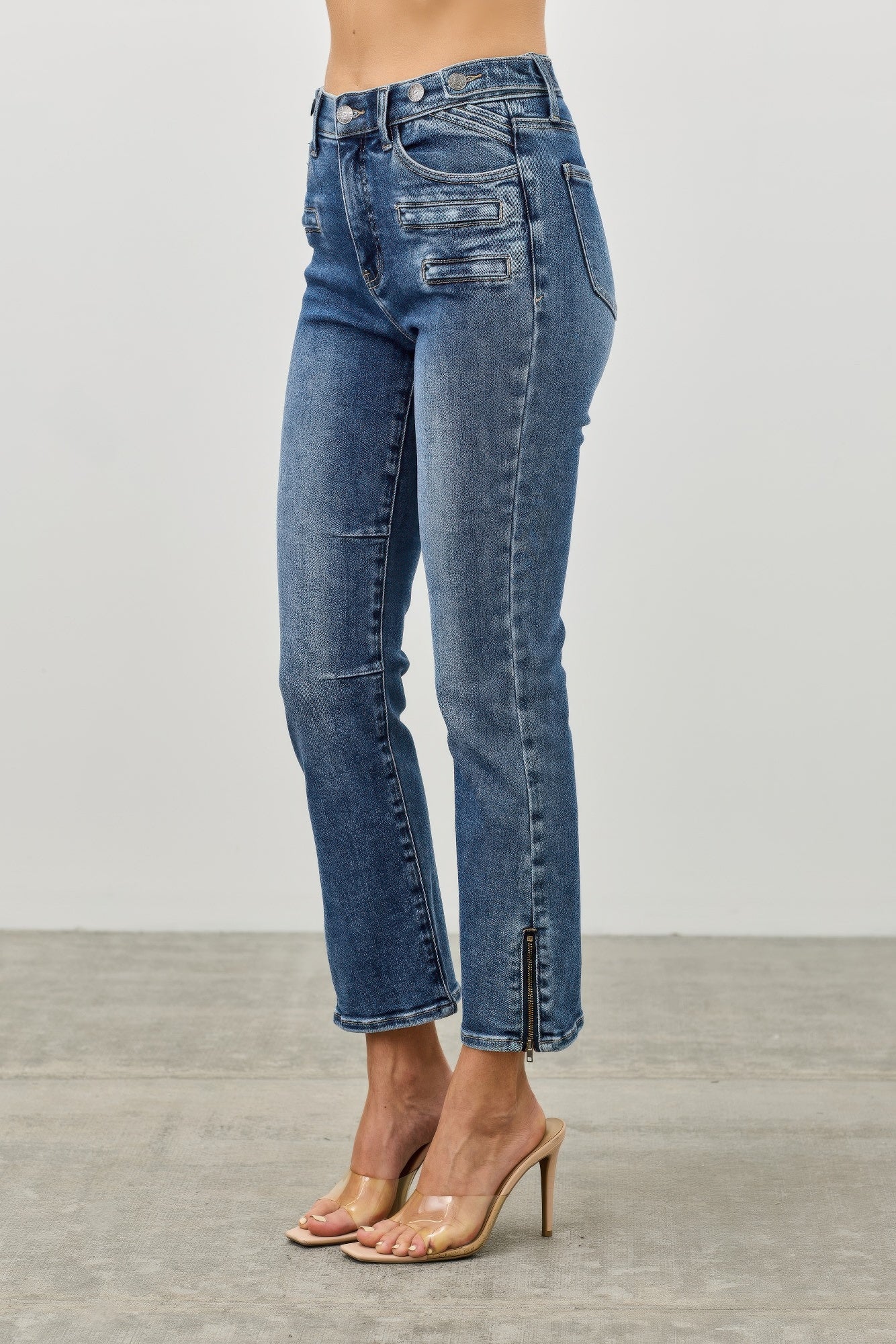 Mid Rise Skinny Crop Tummy Control - All Season Fashion
