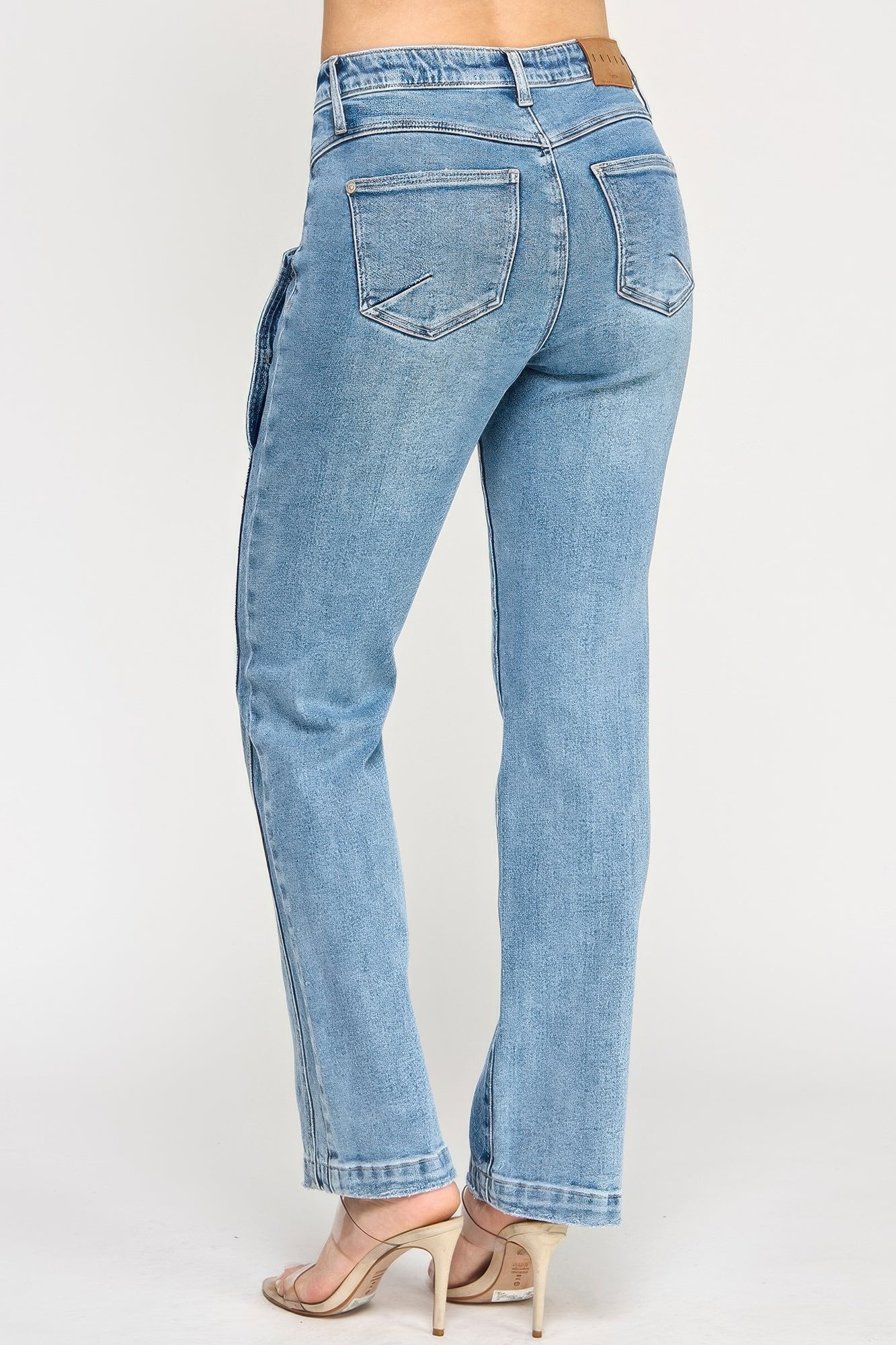 High Rise Dad Jean With Scallop Pocket - All Season Fashion