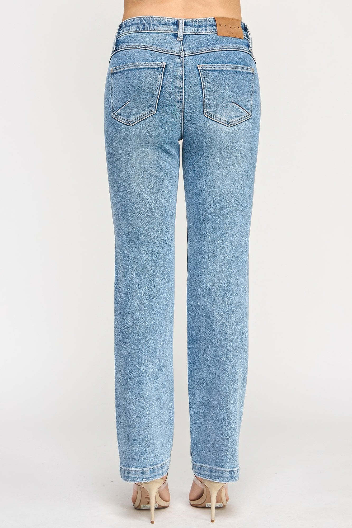 High Rise Dad Jean With Scallop Pocket - All Season Fashion
