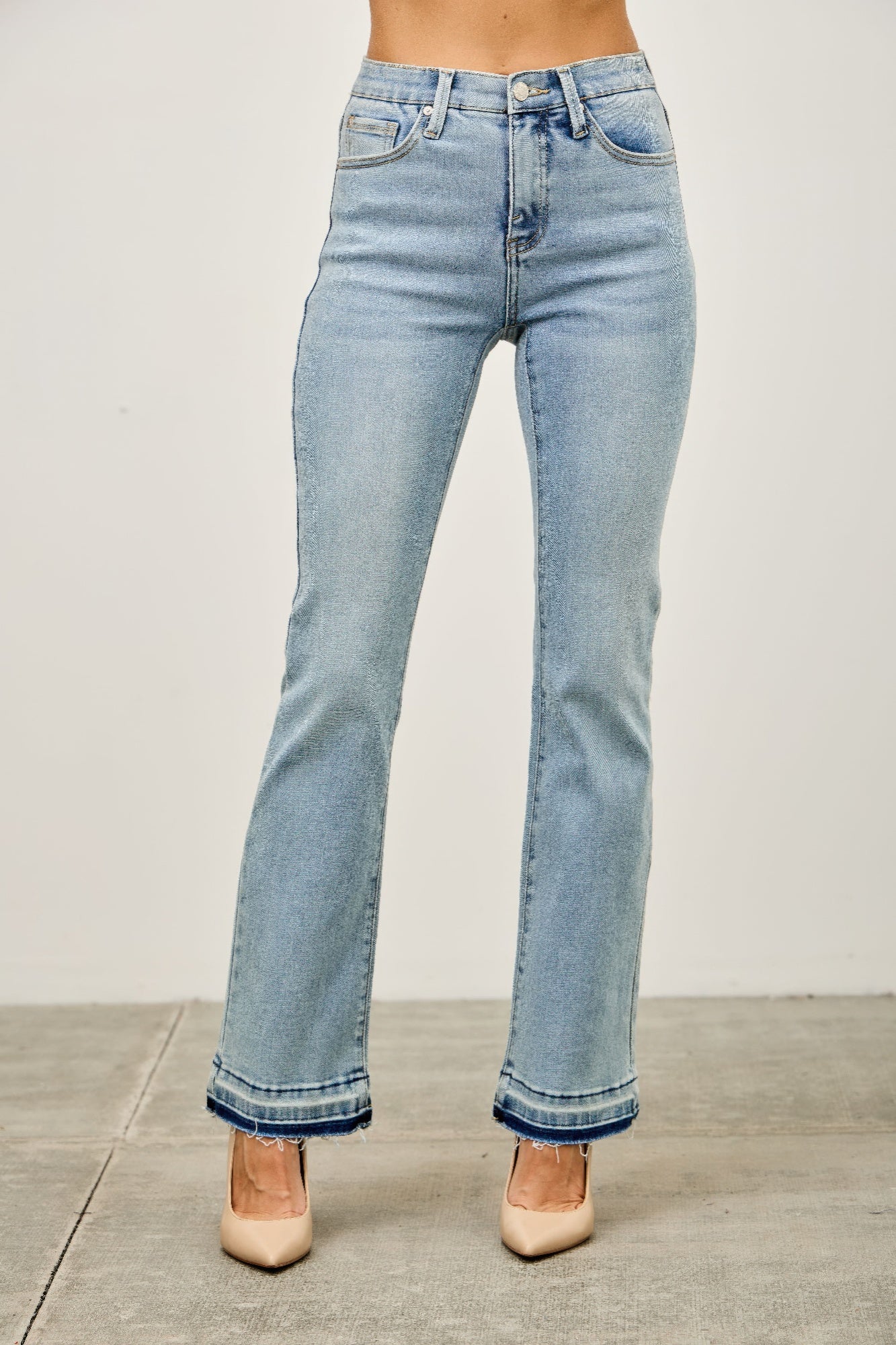 Mid Rise Flare With Released Hem - All Season Fashion