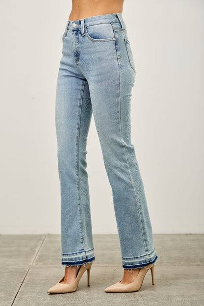 Mid Rise Flare With Released Hem - All Season Fashion