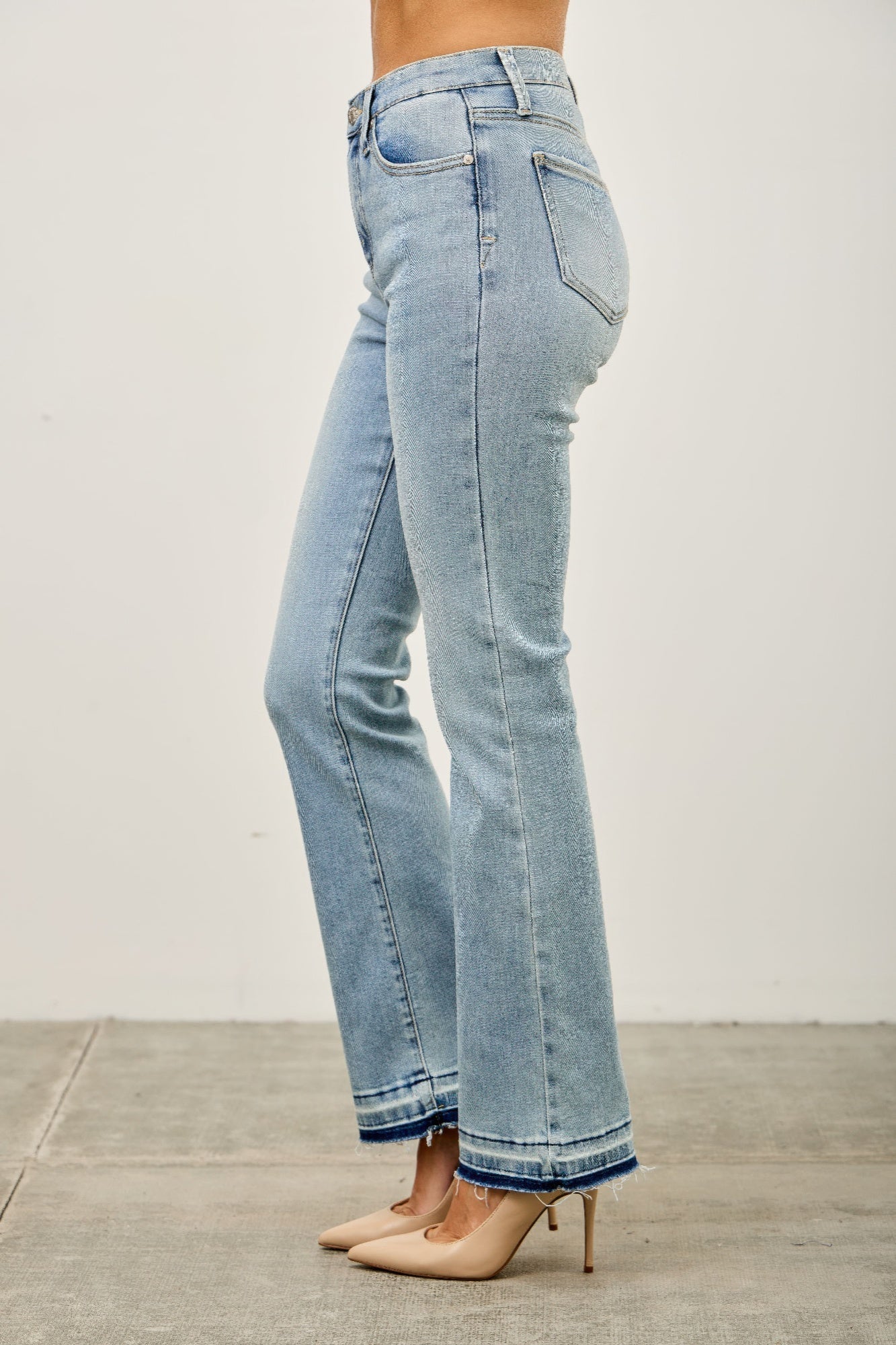 Mid Rise Flare With Released Hem - All Season Fashion