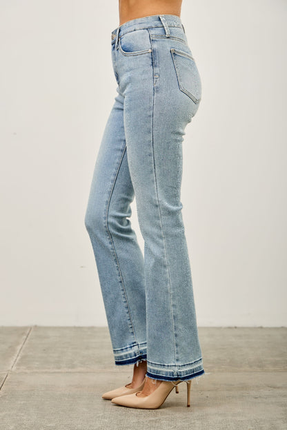 Mid Rise Flare With Released Hem - All Season Fashion