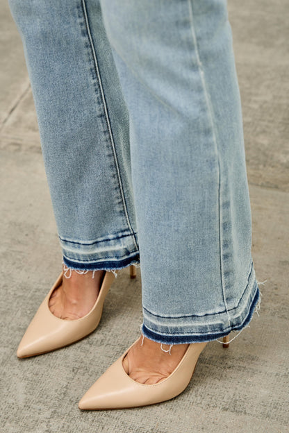Mid Rise Flare With Released Hem - All Season Fashion