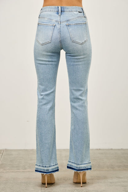 Mid Rise Flare With Released Hem - All Season Fashion