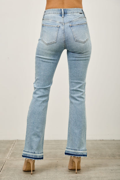 Mid Rise Flare With Released Hem - All Season Fashion