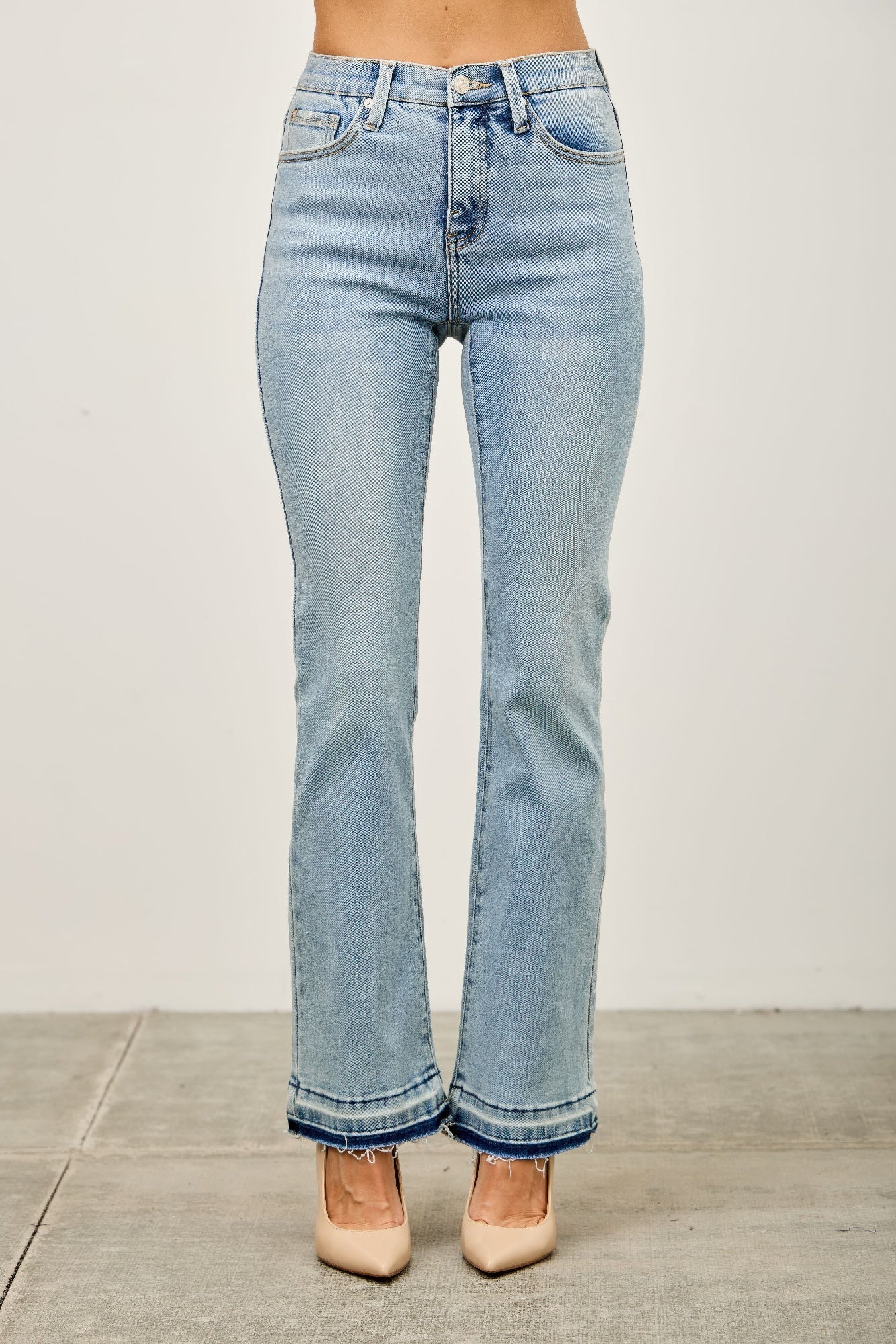Mid Rise Flare With Released Hem - All Season Fashion