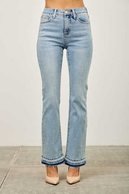 Mid Rise Flare With Released Hem - All Season Fashion