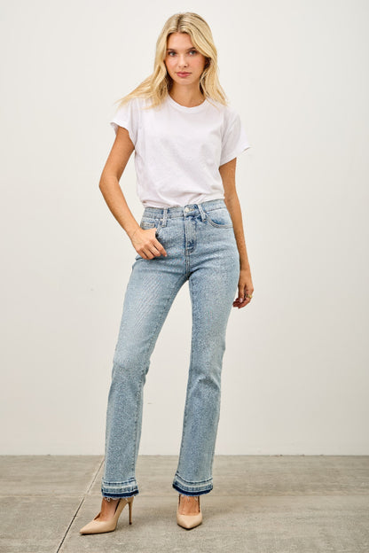 Mid Rise Flare With Released Hem - All Season Fashion